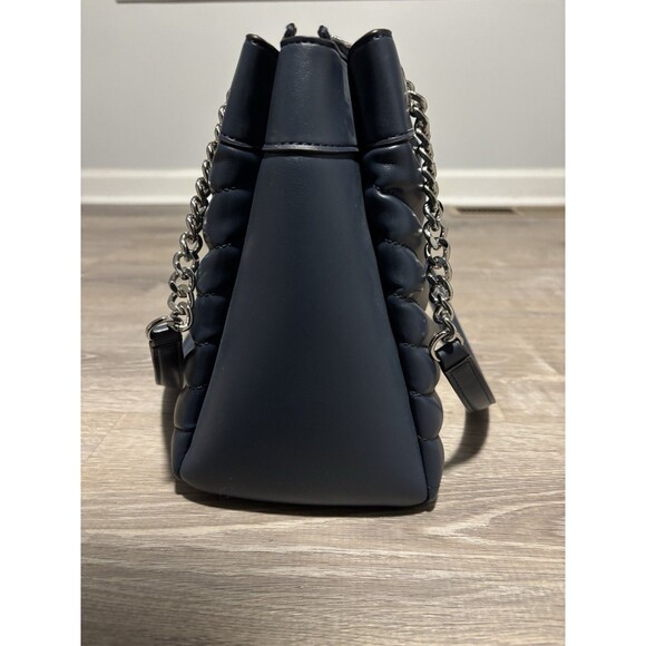 Michael Kors Blue Quilted Whitney Tote Shoulder Bag Chain And Leather Strap New - Picture 5 of 13